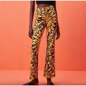 Zara 70s Paisley Groovy Bootcut Pants